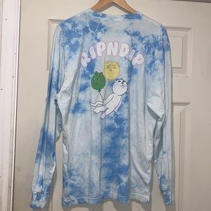 Drifting away blue tie dye long sleeve t-shirt from RIPNDIP. Size L
